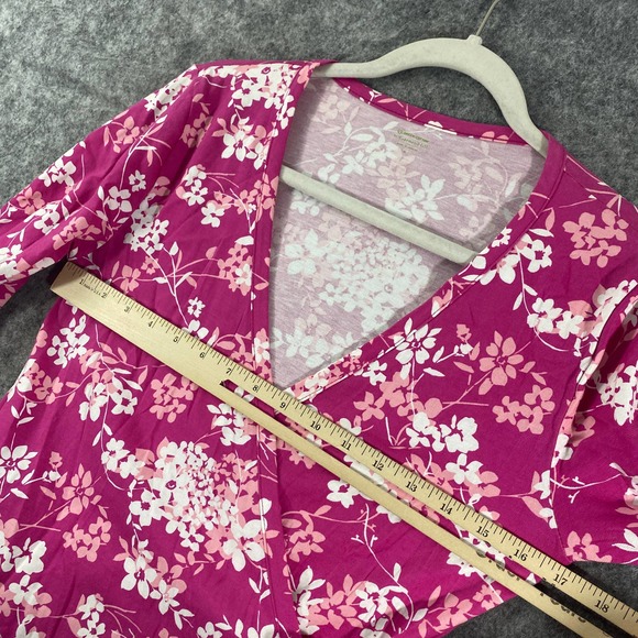 Garnet Hill Mini Dress XS Pink Floral Wrap V-Neck - Picture 5 of 10